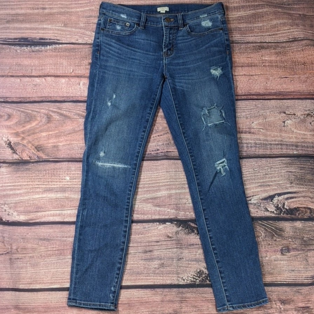 J crew stretch jeans distressed